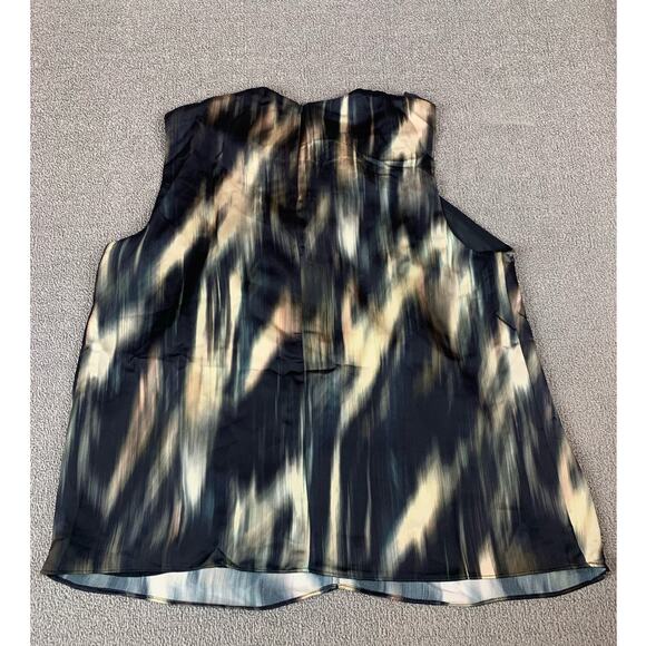NWT H&M Blouse Sleeveless Abstract Neutral Business Career US Size Large - Picture 2 of 5